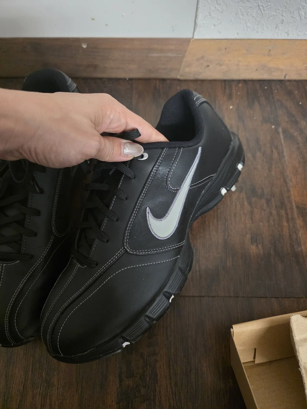 Nike Air Power Channel Traction At Contact Men's Golf Shoes in black Size 8.5